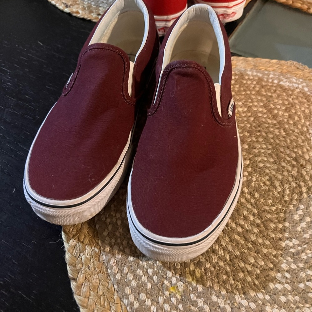 Vans Maroon Slip-On Shoes